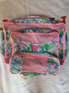 Lilly Pulitzer NWOT 3 Piece Packing Cubes Sea Island